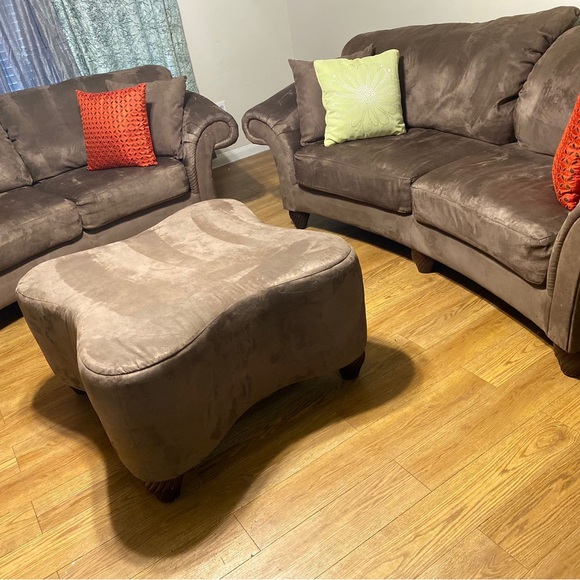 Elegant Brown Sofa Set